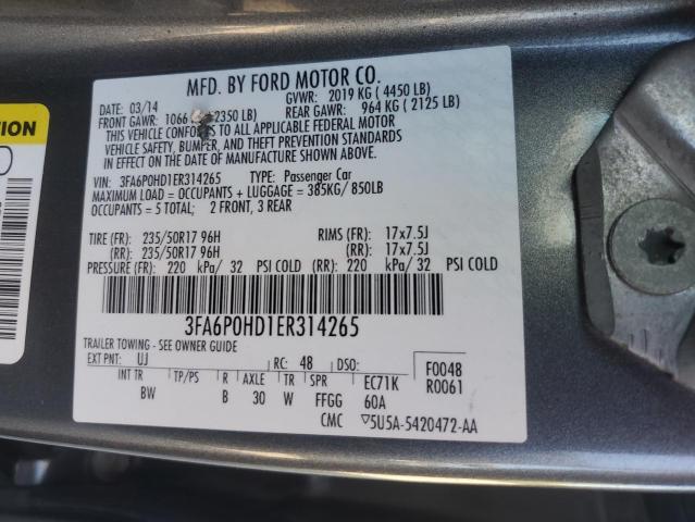 VIN 3FA6P0HD1ER314265 2014 Ford Fusion, SE no.13