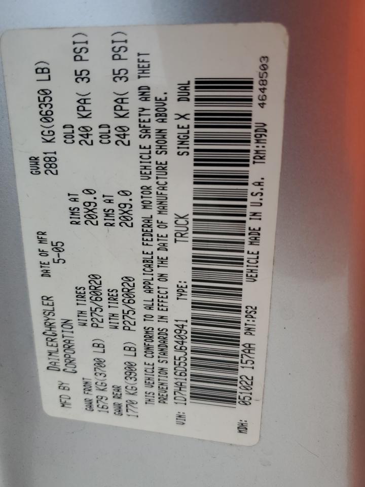 1D7HA16D55J640941 2005 Dodge Ram 1500 St