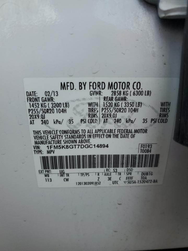 1FM5K8GT7DGC14894 2013 Ford Explorer Sport