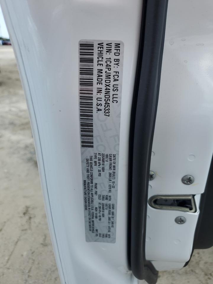 1C4PJMDX4ND545337 2022 Jeep Cherokee Limited