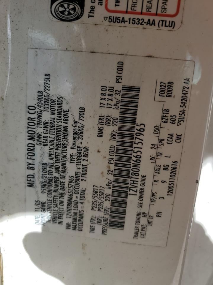 1ZVHT80N665157965 2006 Ford Mustang