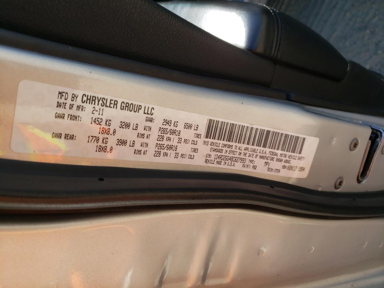 1D4RD2GG4BC627993 2011 Dodge Durango Express