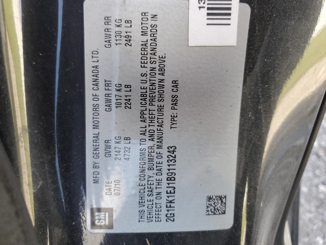 2G1FK1EJ1B9113243 2011 Chevrolet Camaro 2Ss