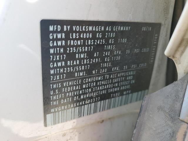 2017 VOLKSWAGEN TIGUAN WOL - WVGRV7AX4HK003377