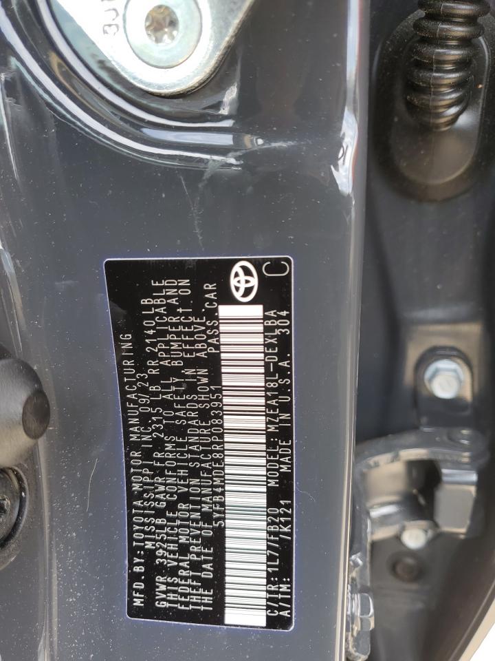 5YFB4MDE8RP083951 TOYOTA COROLLA 2024