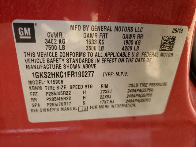 2015 GMC YUKON XL K - 1GKS2HKC1FR190277