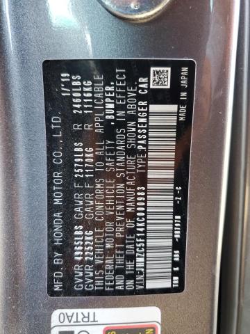 2019 HONDA CLARITY JHMZC5F14KC000983