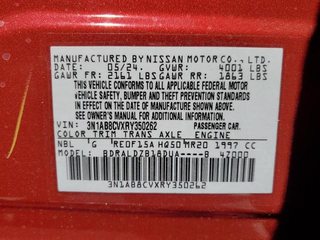 2024 Nissan Sentra Sv VIN: 3N1AB8CVXRY350262 Lot: 61436574