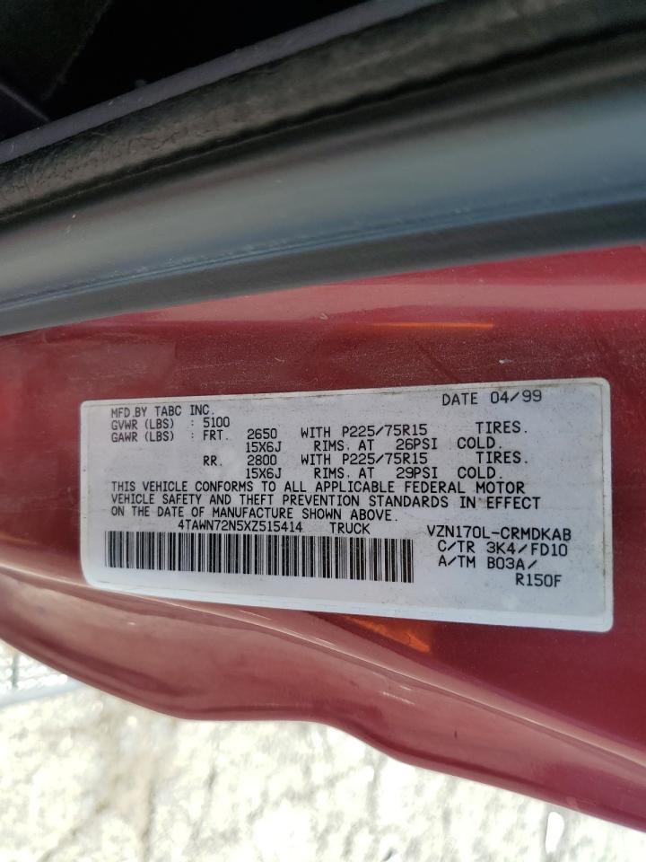 4TAWN72N5XZ515414 1999 Toyota Tacoma Xtracab
