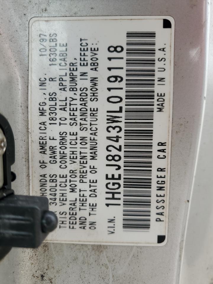 1HGEJ8243WL019118 1998 Honda Civic Ex