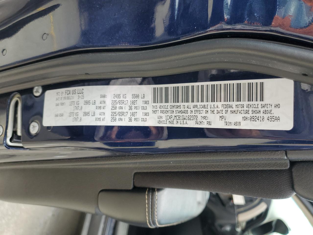 1C4PJMCB1GW162372 2016 Jeep Cherokee Latitude