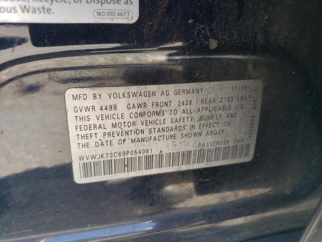2009 Volkswagen Passat Turbo VIN: WVWJK73C69P054081 Lot: 60659724