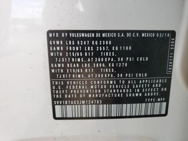 2018 VOLKSWAGEN TIGUAN S - 3VV1B7AX3JM124783
