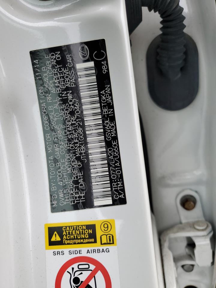 JTHBK1GG8F2170467 2015 Lexus Es 350