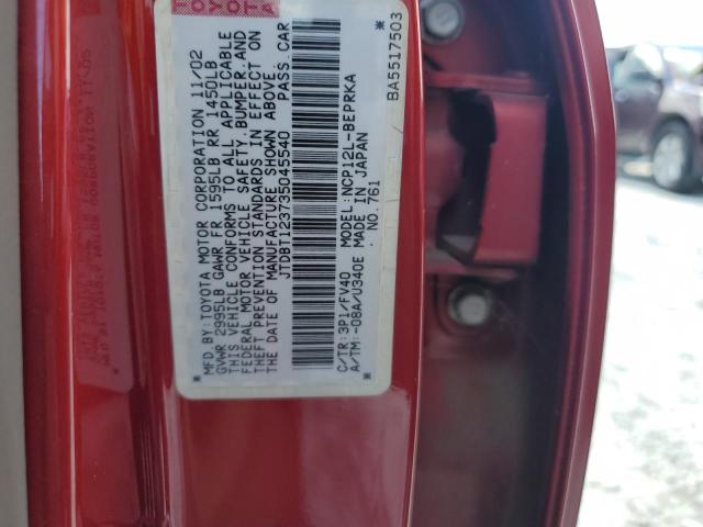 2003 Toyota Echo VIN: JTDBT123735045540 Lot: 55679014