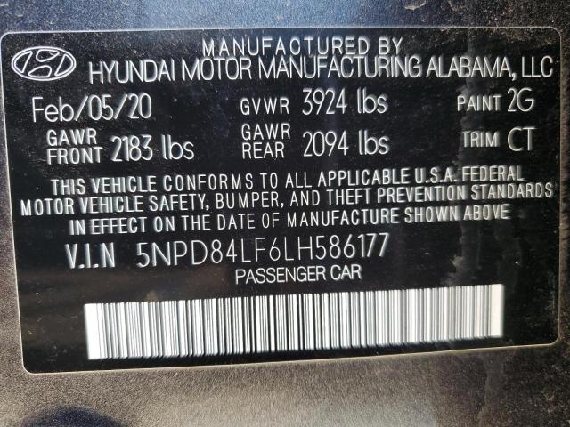 5NPD84LF6LH586177 2020 HYUNDAI ELANTRA - Image 12