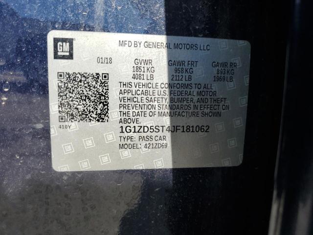 2018 Chevrolet Malibu Lt VIN: 1G1ZD5ST4JF181062 Lot: 61547394