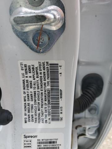 2021 HONDA CIVIC EX - 19XFC1F36ME005631