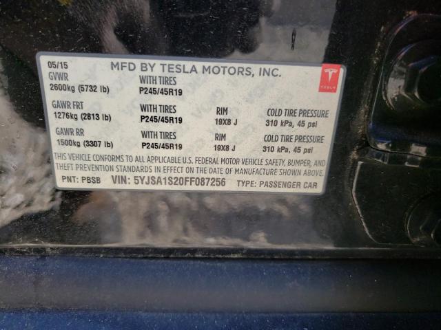 2015 TESLA MODEL S 70 5YJSA1S20FF087256