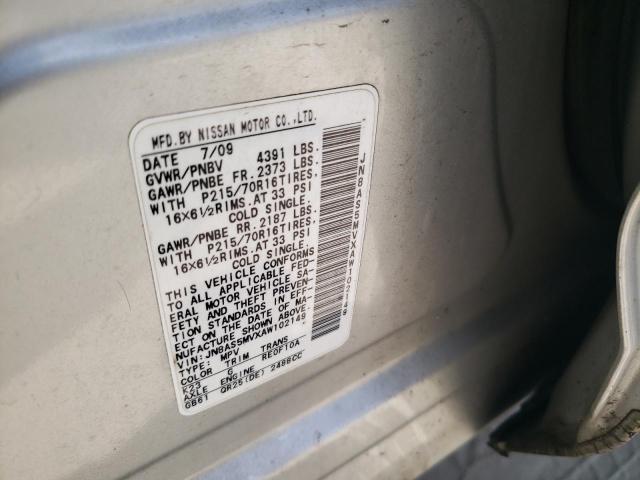 2010 Nissan Rogue S VIN: JN8AS5MVXAW102149 Lot: 61386214