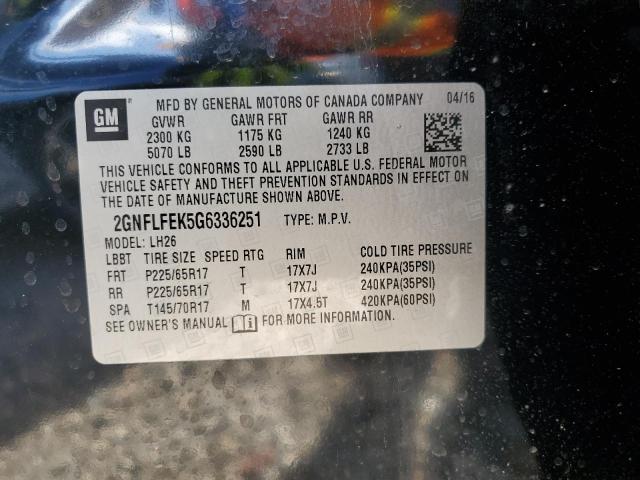 2016 Chevrolet Equinox Lt VIN: 2GNFLFEK5G6336251 Lot: 61293954