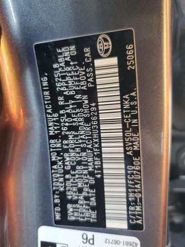 VIN 4T1BF1FKXHU366294 2017 Toyota Camry, LE no.12