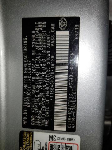 2007 Toyota Camry Ce VIN: 4T1BE46K07U716129 Lot: 62181584