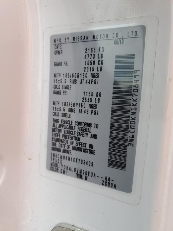 3N6CM0KN1KK708499 NISSAN NV 2019