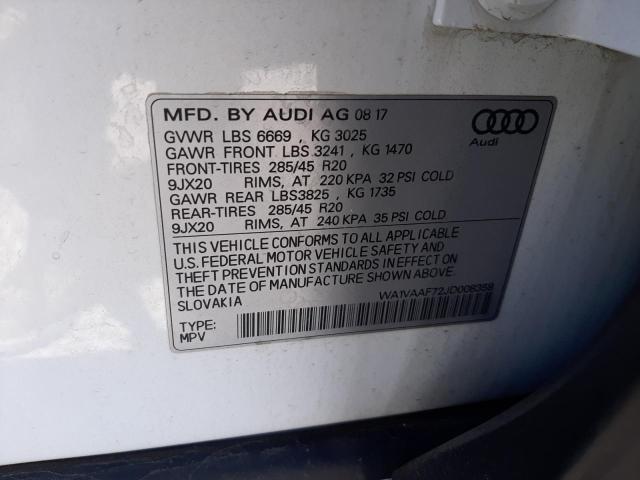 2018 AUDI Q7 PRESTIG WA1VAAF72JD008358  61086664