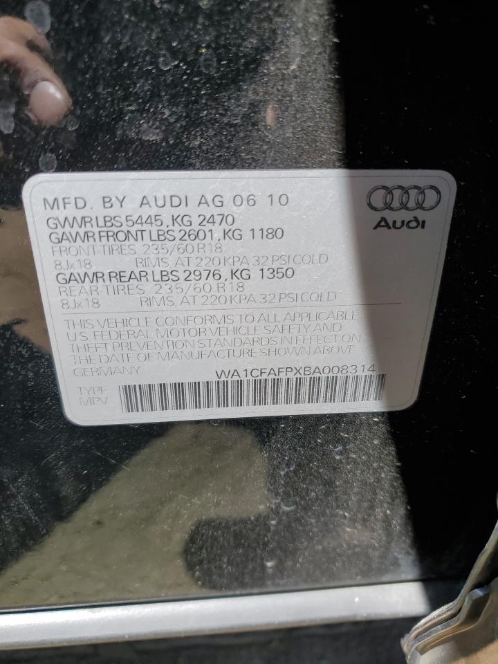 WA1CFAFPXBA008314 2011 Audi Q5 Premium