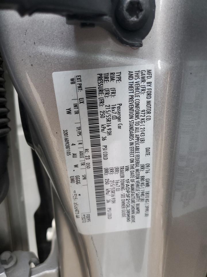 1FADP3F21GL389690 FORD FOCUS 2016