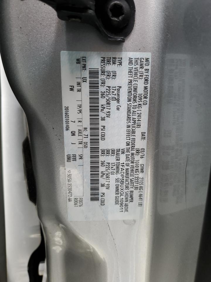 1FADP5BUXGL109011 FORD CMAX 2016