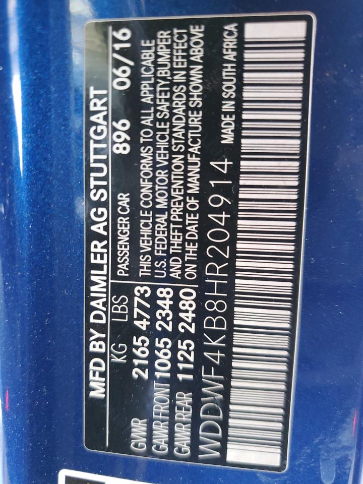 WDDWF4KB8HR204914 2017 Mercedes-Benz C 300 4Matic