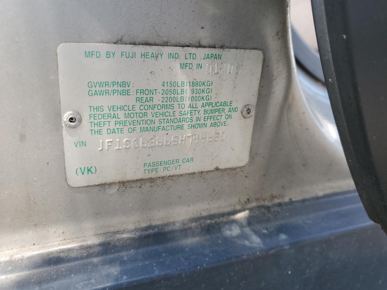 JF1SG63665H744630 2005 Subaru Forester 2.5X