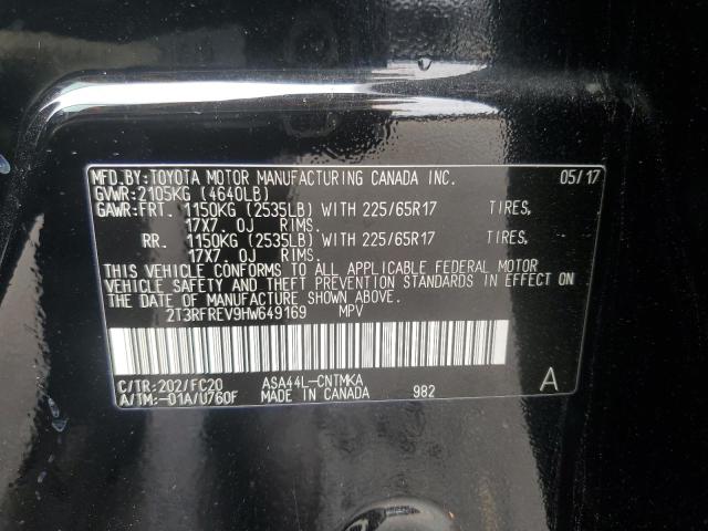 2017 Toyota Rav4 Xle VIN: 2T3RFREV9HW649169 Lot: 62432014