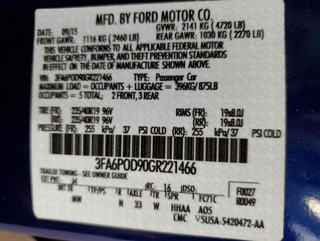 VIN 3FA6P0D90GR221466 2016 Ford Fusion, Titanium no.13