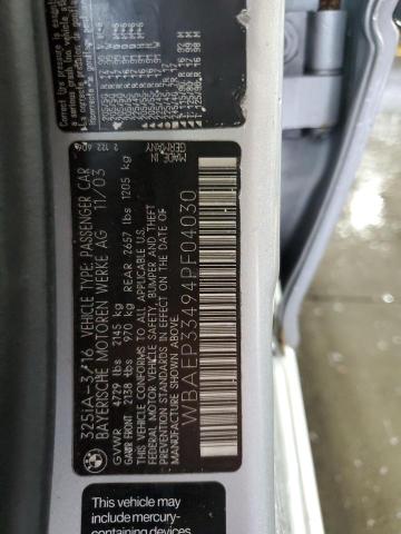 2004 BMW 325 Xit VIN: WBAEP33494PF04030 Lot: 62225174