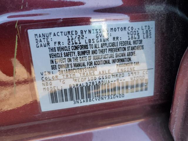 2022 Nissan Sentra Sv VIN: 3N1AB8CV2NY310400 Lot: 61556624