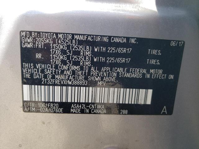 2017 Toyota Rav4 Le VIN: 2T3ZFREVXHW388893 Lot: 62983064