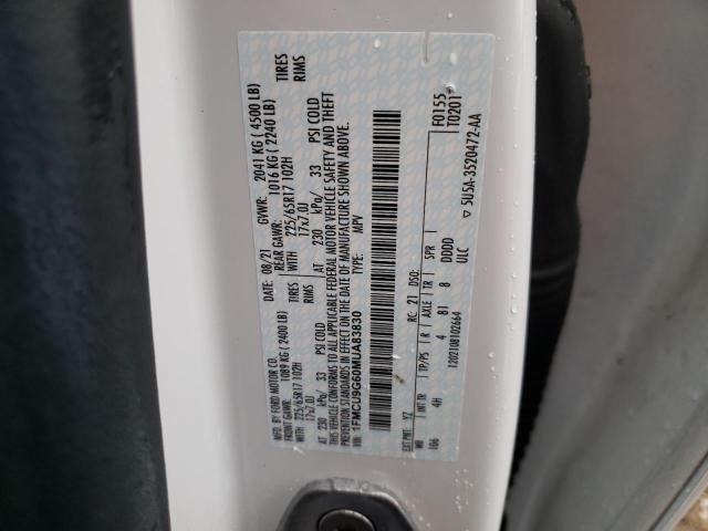 2021 Ford Escape Se VIN: 1FMCU9G60MUA83830 Lot: 60424384