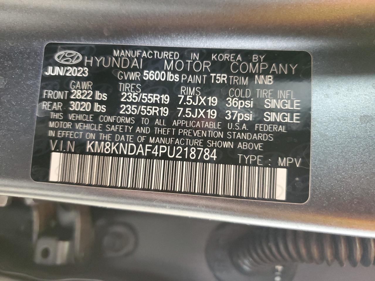 KM8KNDAF4PU218784 2023 Hyundai Ioniq 5 Sel