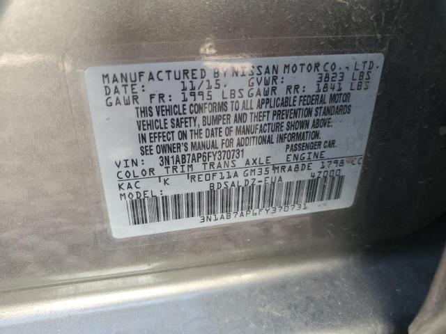 VIN 3N1AB7AP6FY370731 2015 Nissan Sentra, S no.12