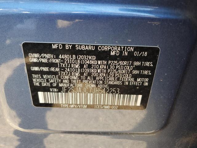 2018 SUBARU FORESTER 2 JF2SJAJC7JH542253