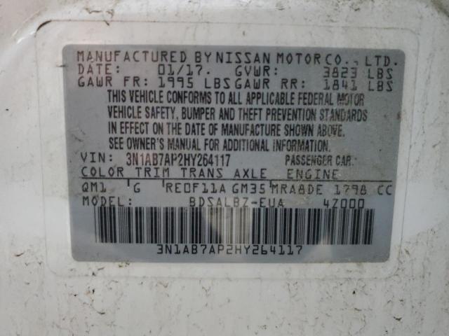 2017 Nissan Sentra S VIN: 3N1AB7AP2HY264117 Lot: 61759014