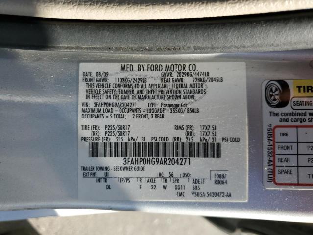 2010 Ford Fusion Se VIN: 3FAHP0HG9AR204271 Lot: 62559434