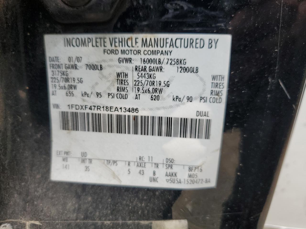 1FDXF47R18EA13486 2008 Ford F450 Super Duty