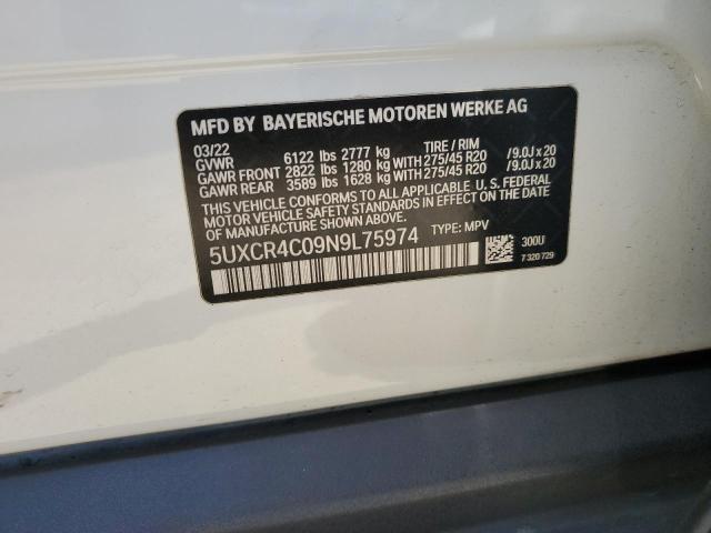 2022 BMW X5 Sdrive 40I VIN: 5UXCR4C09N9L75974 Lot: 61524374