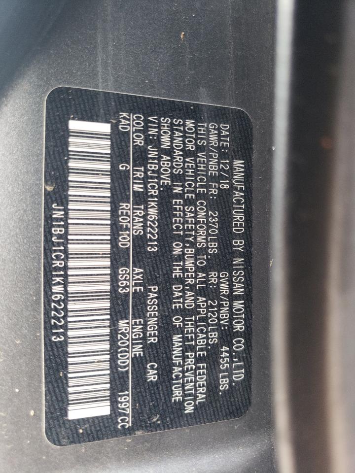 JN1BJ1CR1KW622213 2019 Nissan Rogue Sport S