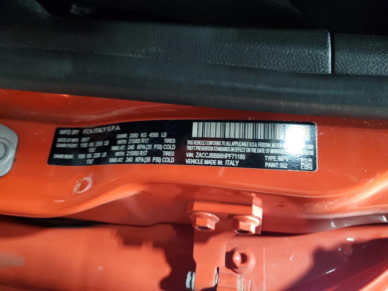 ZACCJBBB6HPF71180 2017 Jeep Renegade Latitude