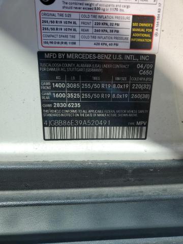 2009 Mercedes-Benz Ml 350 VIN: 4JGBB86E39A520491 Lot: 60731374